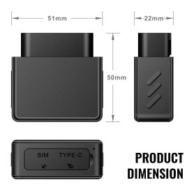 OBD locator 4G - Car fleet GPS location tracker with an accuracy of up to 2,5m + wiretapping