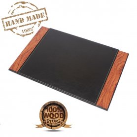 Podložka na stůl psací luxusní (Dřevo Palisandr + Kůže) ruční výroba