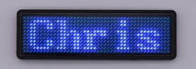 LED-namnetikett (märke) BLÅ med Bluetooth-kontroll via smartphone-APP - 9,3 cm x 3,0 cm