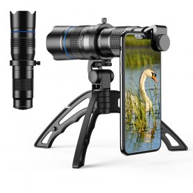 Teleobjetivo móvil: objetivo fotográfico con zoom 20-40x hasta 800 m para smartphone con trípode