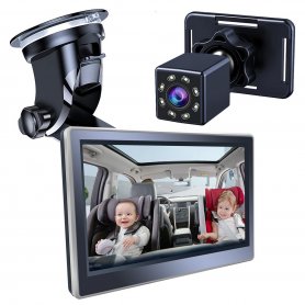 Kamerasystem for overvåking av barn i bilen - 4,3" Monitor + HD-kamera med IR