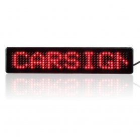 Bil LED-panel röd med fjärrkontroll 23 x 5 x 1 cm, 12V