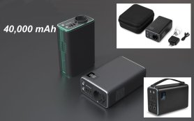 Portable charging station + 40000 mAh battery + USB output max 2,4A + 230V with input power 100W