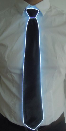 Неоновый галстук - белый цвет