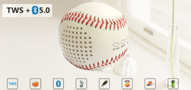 Mini-Bluetooth-Lautsprecher für Mobiltelefone - Baseballball 2x3W