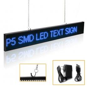 Text-LED-kort kan programmeras med WiFi-stöd - 82 cm x 9,6 cm blå