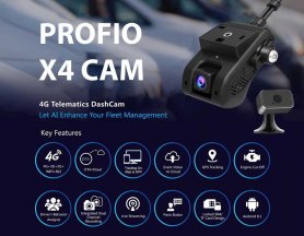 Cloud kamera do auta duální 4G/WiFi se vzdáleným GPS monitorováním - PROFIO X4