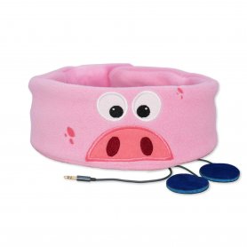 Rosa barnhuvudband med hörlurar - Piggy