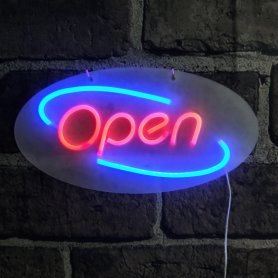 Insegna al neon aperta - lavagna luminosa a LED