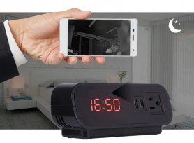 WIFi-Weckerkamera FULL HD + IR-LED + bidirektionale Kommunikation + 2xUSB-Ladesteckplatz