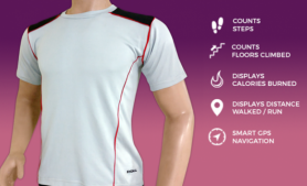 Смарт-фитнес-футболка с навигацией - bluetooth (iOS, Android)