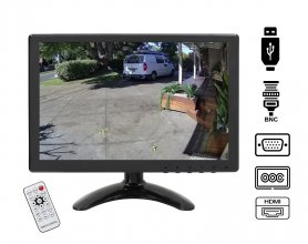 LCD-skjerm 10,1" med ekstern BNC-inngang + HDMI/VGA/AV/USB