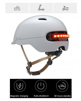 Intelligens kerékpáros sisak - automatikus LED-es lámpa + féklámpa