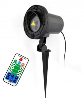 Laserljusshowprojektor utomhus för hem eller trädgård - färgprickar RGBW 8W (IP65)