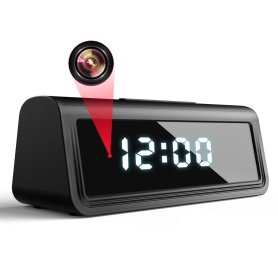 Kamera v budíku - Budík s kamerou FULL HD s Wifi + detekcia pohybu + nočné videnie 6 IR LED