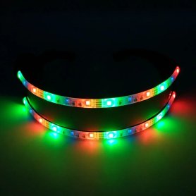 Lunettes cybernétiques de fête à LED avec 22 LED + télécommande + boutons