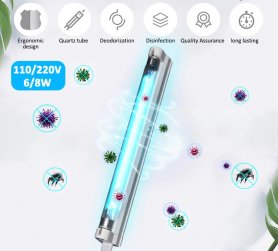 Sterilisator for UV-lys - bakteriedrepende lampe 8W rør (30cm) med ozon