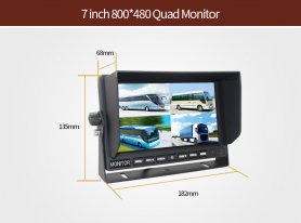 Sistema de estacionamiento VGA 7 "monitor LCD + cámara reversa impermeable 4x con ángulo de 150 °