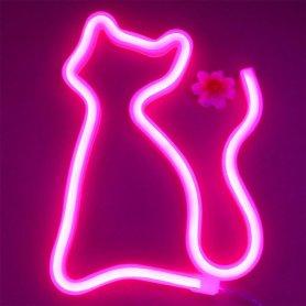 Логотип Cat - светодиодная светящаяся неоновая вывеска в качестве украшения стены