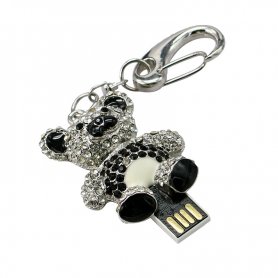 Present USB-flashminne - nallebjörn dekorerad med strass