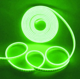 Leuchtendes Logo über flexiblen Neonstreifen 5M mit IP68-Schutz - Grüne Farbe