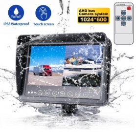 Αδιάβροχη οθόνη για σκάφη/γιοτ/μηχανές 7 "AHD LCD με προστασία (IP68) + 2 εισόδους κάμερας