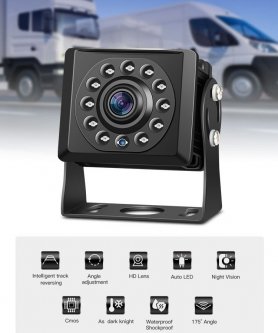 Tolatókamerák AHD készlet SD kártyára történő rögzítéssel - 2x HD kamera 11 IR LED + 1x 10 hüvelykes hibrid AHD monitorral