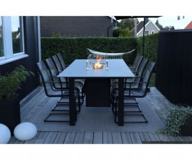 Mesa con chimenea de gas 2 en 1 - Mesa de comedor de lujo para el jardín o la terraza