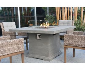 Matbord utomhus med eldstad - Lyxig gasspis (rektangulär form av betong)