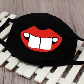 Máscaras en la cara textil 100% algodón - patrón Toothy smile