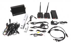 Gabelstapler-Kamerasystem-Kit – drahtlose Sicherheitskameras + 7-Zoll-Monitor + 5200-mAh-Akku
