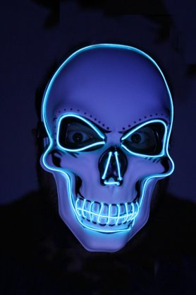 Maschera a LED - Teschio blu
