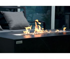Propán tűzrakás asztal - Luxus gázkandalló + asztal kerámia fekete márványból