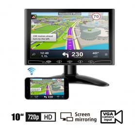 10 "-os okostelefon tükröző monitor WiFi + VGA + HDMI és AV bemenet 2 kamerához