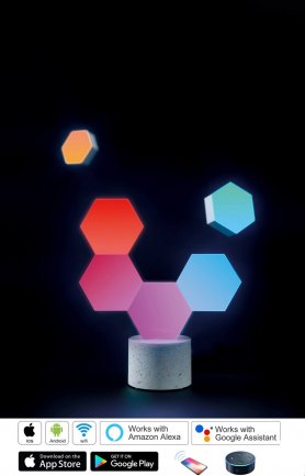 Hexagon light 6pcs - WiFi Smart LED ανάβει iOS + Android