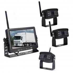 Wifi-Parkkameras mit drahtlosem Monitor mit Aufzeichnung auf SD - 4x AHD-WLAN-Kamera + 7" LCD-DVR-Monitor