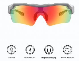 Smarta cykelglasögon med bluetooth + högtalare + polariserad UV400