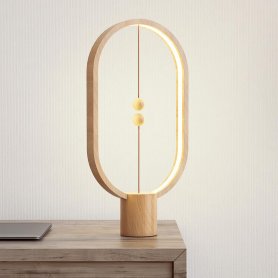 Magnetisk bordslampa LED (svävande bollar) + LIGHT WOOD -dekor