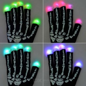 Guantes luminosos LED - esqueleto