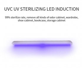 Desinficeringsmedel för UV-ljus med rörelsesensor - Vit LED + UVC-sterilisations-LED