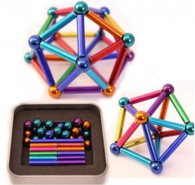 ​Magnetic multicolored rods 36pcs + Silver balls 27pcs