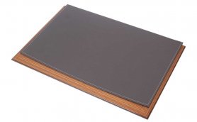 Bloter za stol - luksuzni dizajn (drvo + siva koža) 100% ručno izrađen