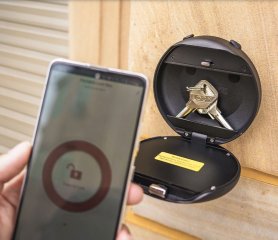 Mini säkerhets-PIN Smart låsbox (säker) för nycklar + Wifi + Bluetooth-app på smartphone