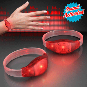 LED narukvica - zvučno osjetljiva crvena
