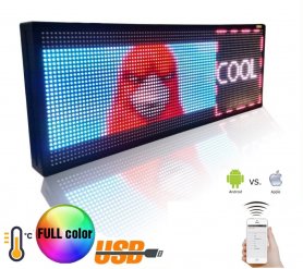 Wifi LED banner - Pantalla a todo color de 100 cm x 27 cm