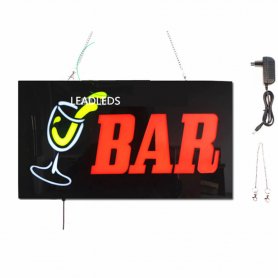 LED light advertising sign board BAR - 43 cm x 23 cm