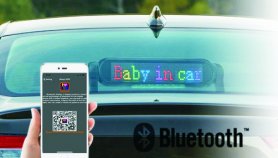 Автомобильный светодиодный экран, цветная программируемая панель RGB через смартфон - 42 см x 8,5 см