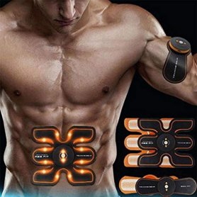 3-dielny stimulátor svalov EMS na brucho + ramená a nohy - Unisex