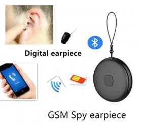 Spy-ørestykke - mini trådløse ørepropper for et SIM-kort med overføring opptil 10m (mininøkkelring)