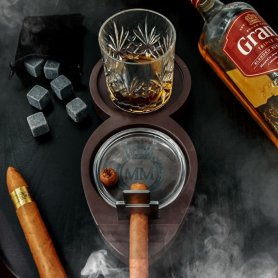 Πουροθήκη (stand) + ποτηροθήκη - Whisky Πολυτελές σετ για άνδρες